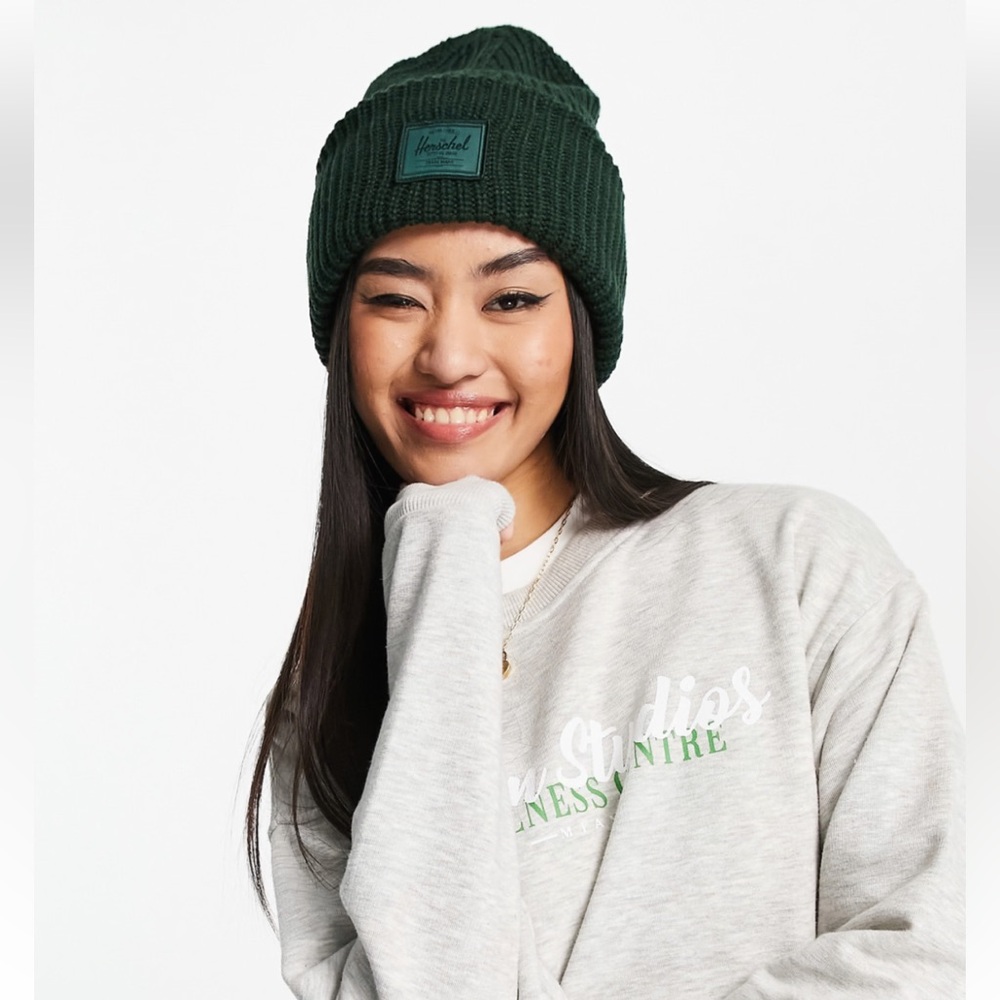 Herschel Supply Co. Juneau chunky rib knit beanie in dark green